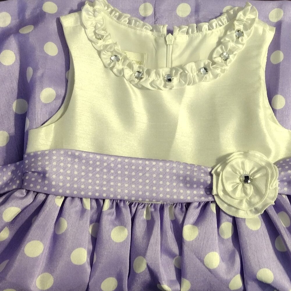 Precious purple polkadot dress - 4T